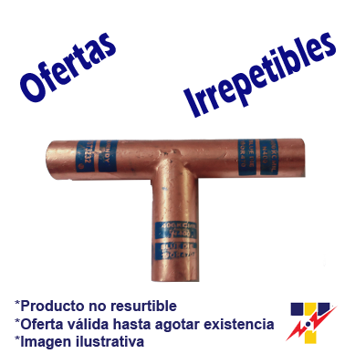 YST3232UNPL CONECTOR A COMPRESION TIPO "T" DE COBRE SIN ESTANAR CAL. 400 KCM