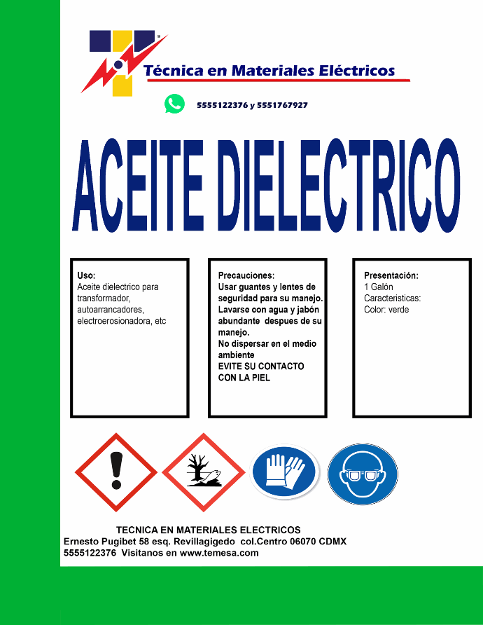 GALON ACEITE DIELECTRICO (3.800 LITROS ) INCLUYE ENVASE