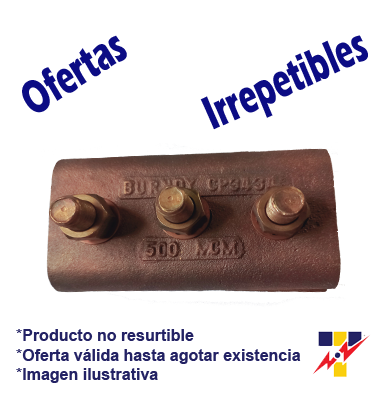 SEPARADOR DE CU PARA DOS CONDUCTORES 500 KCM  A200MM  DE SEP.