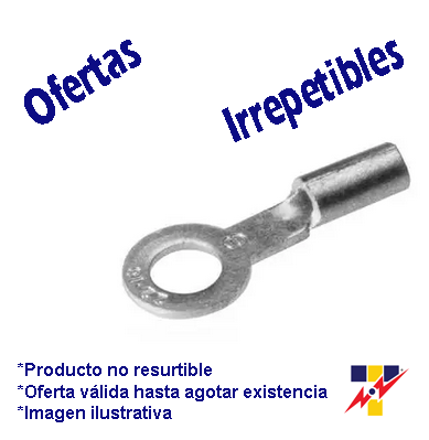 TERMINAL DE ANILLO ESTANADA SIN AISLAMIENTO OJILLO 1/8" (3) CAL. 22-16    (SUSTITUYO AL BBY186)